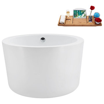 41" Streamline N3760CH Soaking Freestanding Tub and Tray With Internal Drain