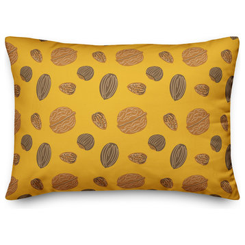 Yellow Nut Assortment Throw Pillow