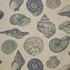Seashell Fabric Nautilus Sea Glass Green Blue Aqua