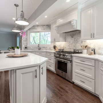 Dramatic Changes to Achieve an Amazing More Open & Functional White Kitchen