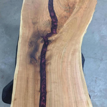 Cherry table with river of Merlot