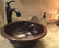 Newton 14" Dual Mount Copper Bathroom Sink With Leaf Design