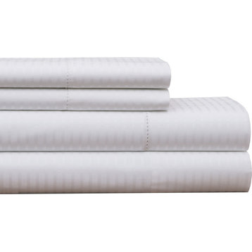 Pointehaven 450TC Dobby Cotton Pillowcases, Set of 2, White, Standard