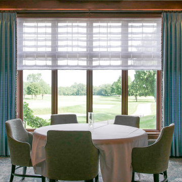Dining room drapery and roman shade