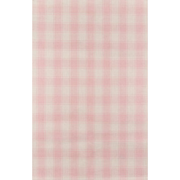 Momeni Marlborough Hand Woven Wool Area Rug, Pink, 5'x8'