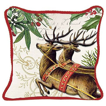 Christmas Reindeer Square Pillow