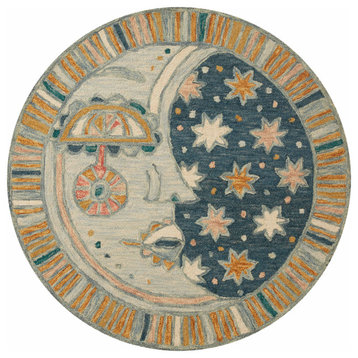 Justina Blakeney x Loloi Ayo Ocean / Sunrise 3'-0" X 3'-0" Round Area Rug