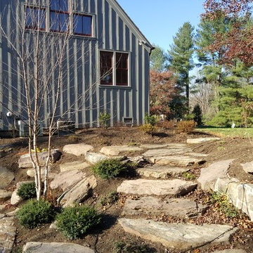 Boulder walls and steps