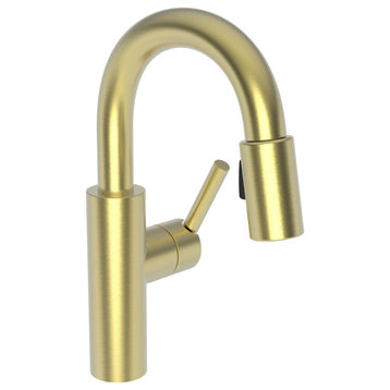 Newport Brass 1500-5203 East Linear Pullout Spray High-Arc Bar - Satin Brass