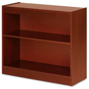 Lorell Two Shelf Panel Bookcase, 36"W X 12"D X 30"H, Veneer, Wood