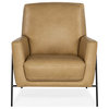 Hooker Furniture Amette Leather and Metal Club Chair in Tan Finish