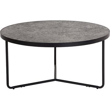 Providence Collection 31.5" Round Coffee Table, Concrete Finish