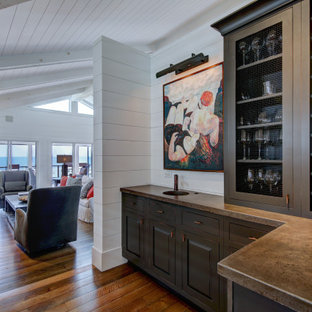 75 Beautiful Medium Tone Wood Floor Home Bar With Concrete