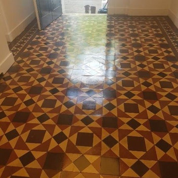 Victorian Tiled Office Entrance Cleaned and Sealed in Edinburgh CIty