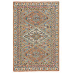 Capel Rugs - Shakta-Kazak Hand Tufted Area Rug, 5'x8' - A robust blend of tones emboldens our Shakta with colorful character. Stylized mosaic patterning and traditional motifs heralds it eclectic roots, crafted in 100% wool with hand-worked accents.