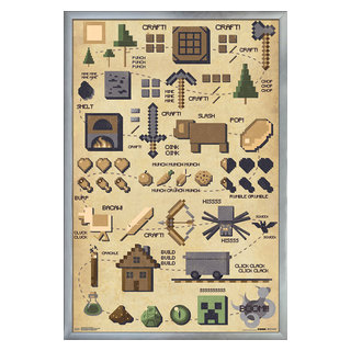 Minecraft Earth - Key Art Wall Poster, 22.375 x 34, Framed