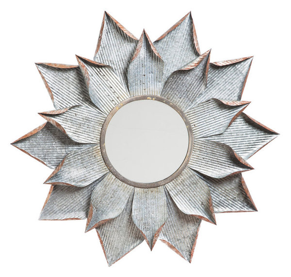 Cape Craftsmen Galvanized Metal Flower Wall Mirror Rustic Cape Craftsmen Galvanized Metal Flower Wall Mirror