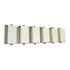 Polished Nickel and Natural Faux Marble Glass 6-Light Wall Sconce