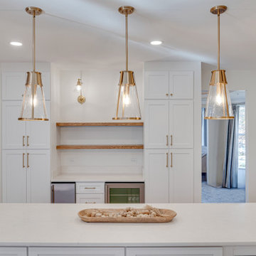 White Kitchen With Wood Tones