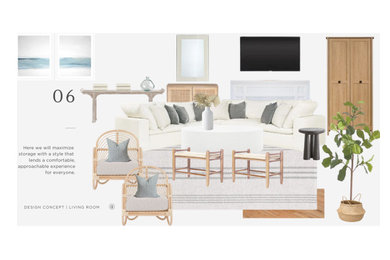 Living room - mid-sized coastal open concept living room idea in Raleigh