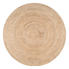nuLOOM Hand Woven Jute and Sisal Rigo Area Rug, Natural, 4' Round
