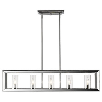 Smyth Linear Pendant, Chrome With Clear Glass