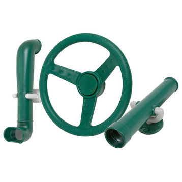 Swing Set 3-Piece Periscope, Telescope and Steering Wheel Kit, Green
