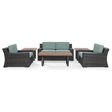 Beaufort 6-Piece Outdoor Wicker Seating Set With Mist Cushion