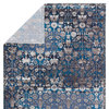 Vibe Izar Trellis Blue and Red Area Rug, Blue and White, 8'x10'