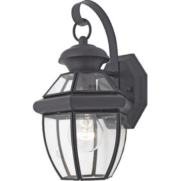 Classic 1-Light Small Wall Lantern Outdoor D�cor Clear Beveled Glass 6.75