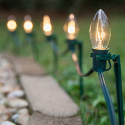 C9 Clear Incandescent Pathway Lights Kit - Outdoor Lighting