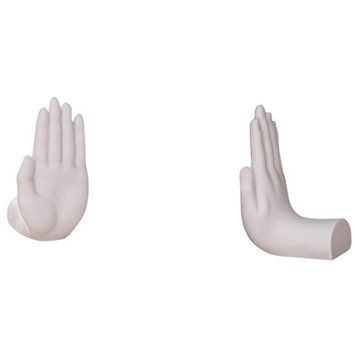 Danya B 2-Piece "Hands" Bookend Set, White