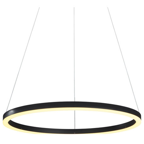 Tania 24" Ring ETL Certified Adjustable LED Chandelier, Black VMC31640BL