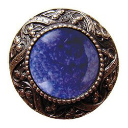 Inviting Home Inc. - Victorian Knob, Antique-Style Solid Bronze With Blue Sodalite - Cabinet And Drawer Knobs