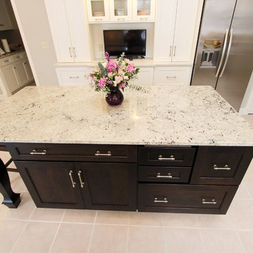 Stunning White Kitchen and Onyx Island with Refaced Butler's Pantry
