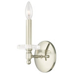 Livex Lighting - Livex Lighting Polished Nickel 1-Light Wall Sconce - Add an aura of sophistication and elegance with the Bancroft transitional wall sconce. With the polished nickel finish and clear crystal bobeche, it looks especially decadent. The Bancroft collection delivers an inspiring and upscale mood to a new or remodeled bath space.