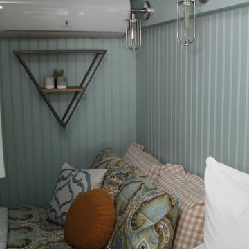 Vintage school bus traveling home renovation