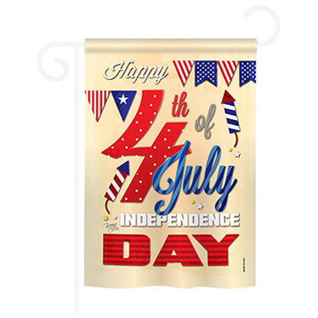 Fourth Of July Happy 4Th 2-Sided Impression Garden Flag
