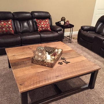 Matching coffee and end table from reclaimed lumber.  They are part of a matchin