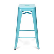 Painted Metal Bar Stool, Aqua, 24"