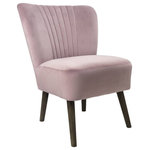 COZY LIVING - Velvet Bedroom Chair, Dusty Pink - Add a touch of luxury to your home with this gorgeous pink bedroom chair.