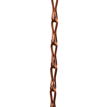 Infinity Link Copper Rain Chain With Installation Kit, 8 Foot