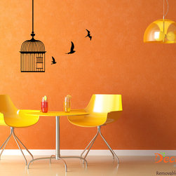 Birds and Cage Animal Wall Sticker (SKU 013) - Wall Decals