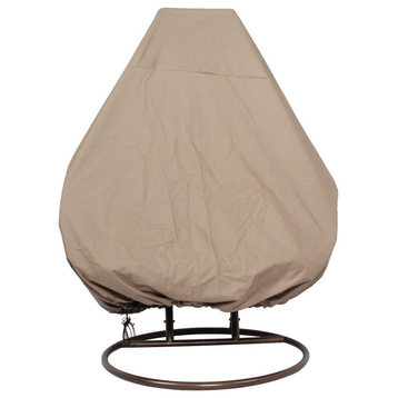 LeisureMod Double Hanging Egg Swing Chair Cover - Brown
