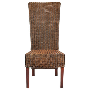 Barrano 18"H Wicker Side Chair, Set of 2, Honey Black Wash