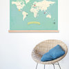 Personalized World Map Art Poster With Wood Frame Kit, 24"x18"