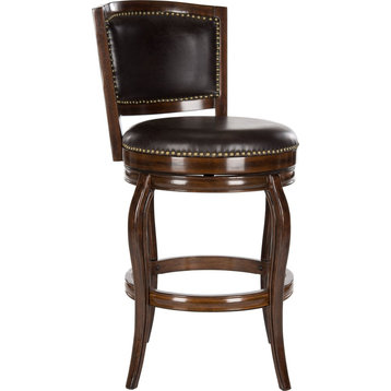 Pasquale Swivel Barstool - Aged Brown