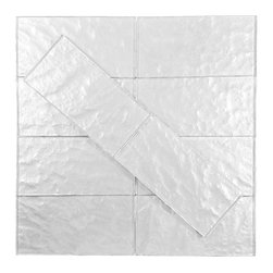 Abolos - Metallics 3"x6" Textured Glass Subway Tile,Smoky Haze - Mosaic Tile