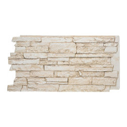 141-BRIGHTON FAUX WIDE STACKED STONE WALL PANELS - 24"H - Wall Panels