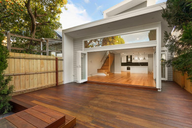 Photo of a small beach style backyard deck in Melbourne.